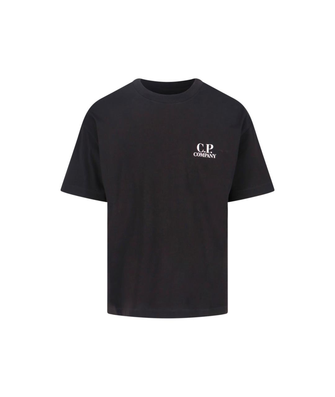 CP COMPANY Черная хлопковая футболка, фото 1