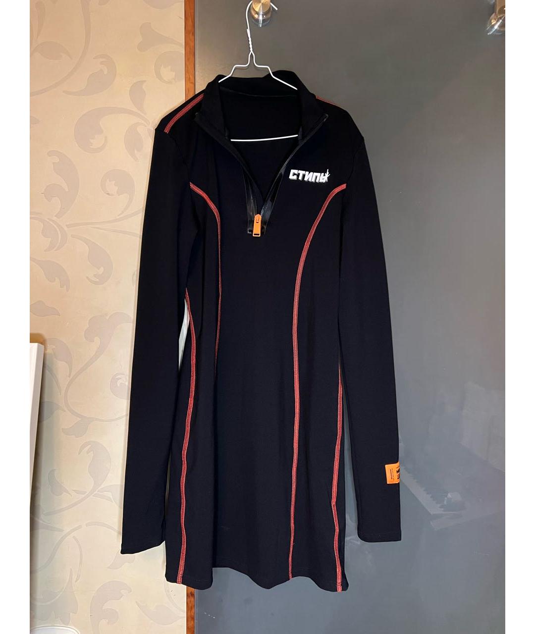 HERON PRESTON Черное полиамидовое повседневное платье, фото 5