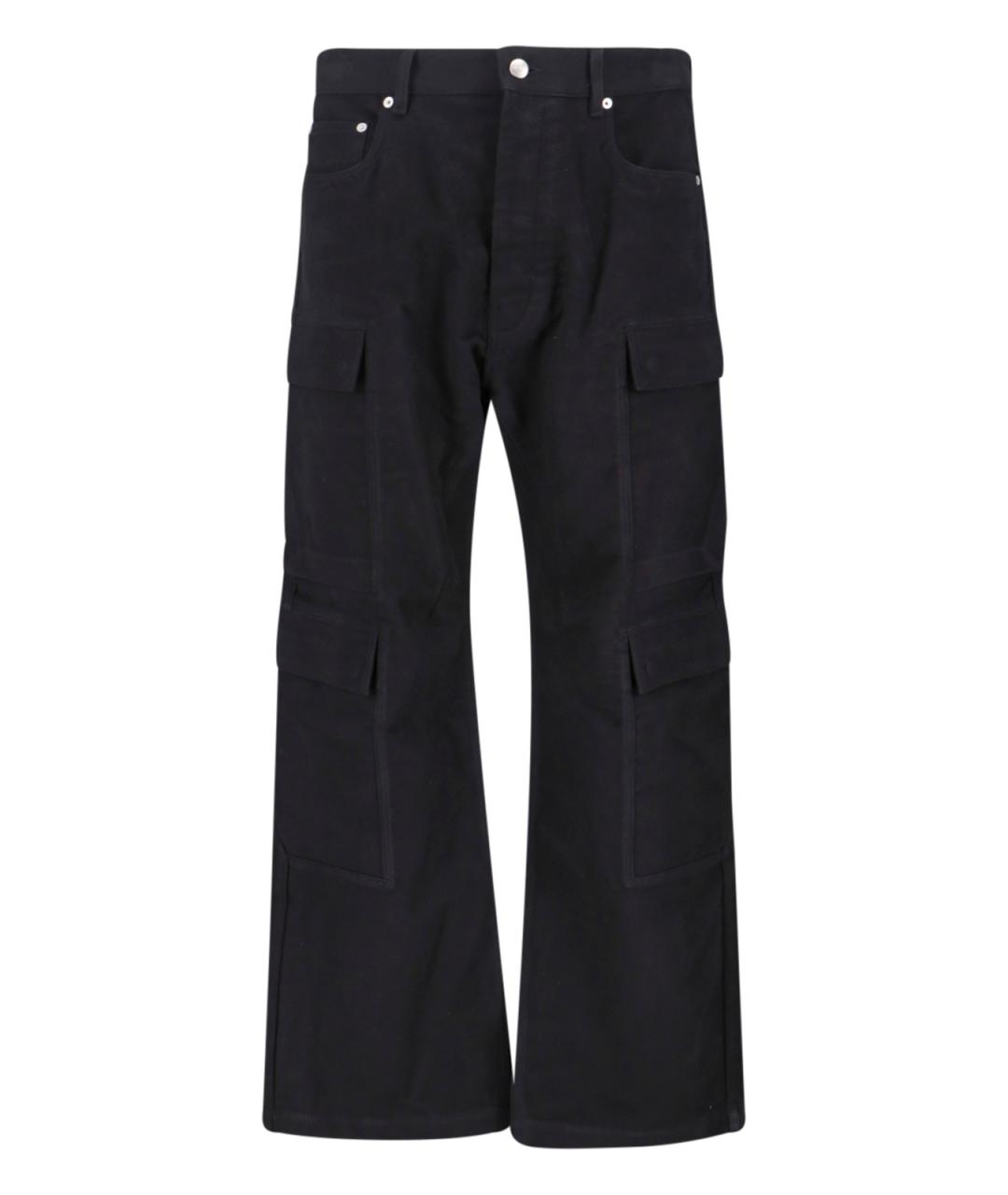 RICK OWENS Черные хлопковые прямые джинсы, фото 1