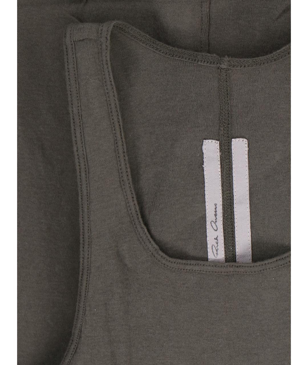 RICK OWENS Зеленая хлопковая майка, фото 3