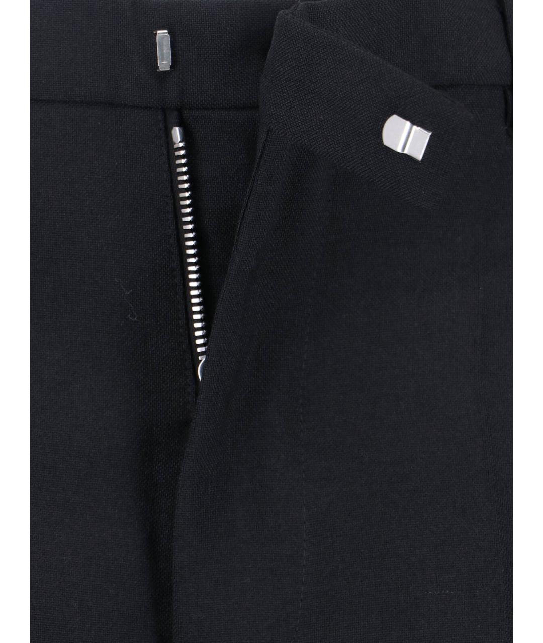 RICK OWENS Черные шерстяные прямые брюки, фото 5
