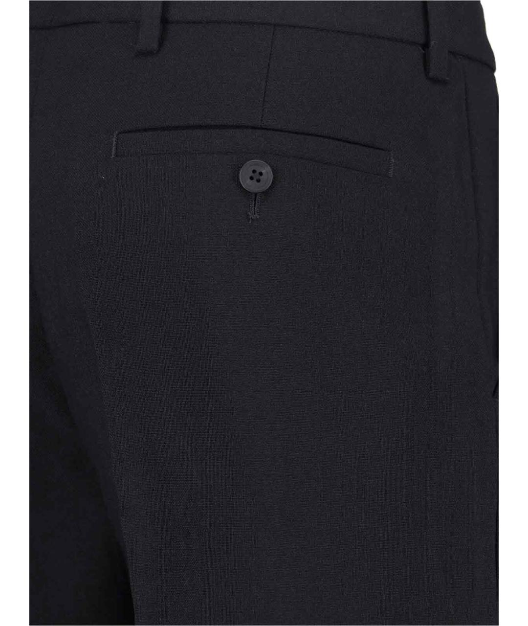 RICK OWENS Черные шерстяные прямые брюки, фото 4