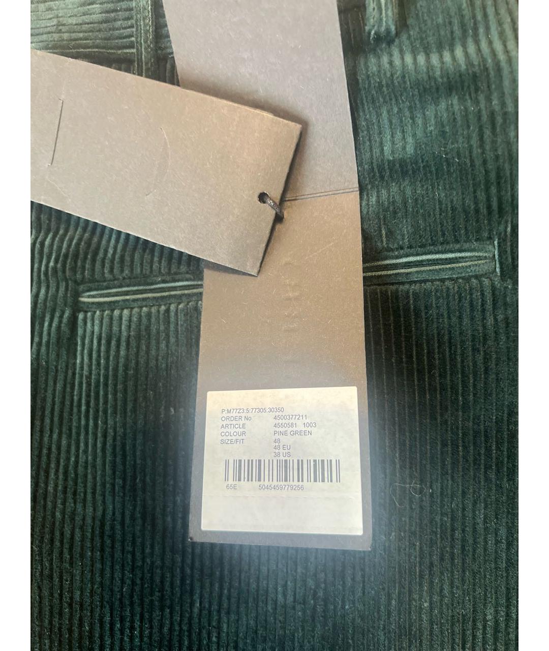 BURBERRY Зеленые хлопковые повседневные брюки, фото 4