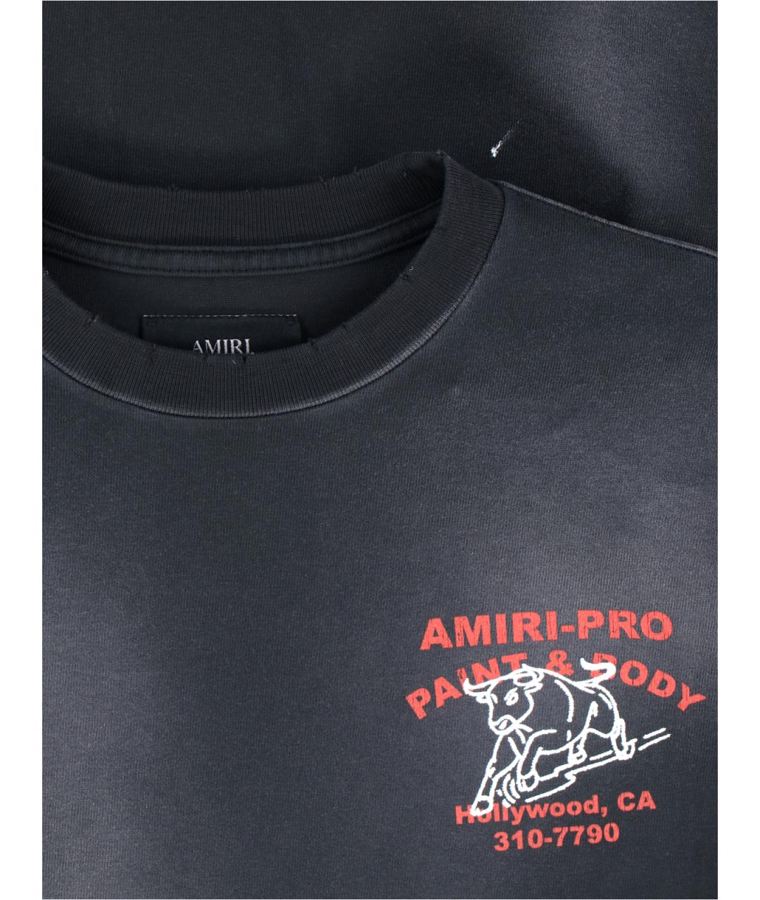 AMIRI Черная хлопковая футболка, фото 3