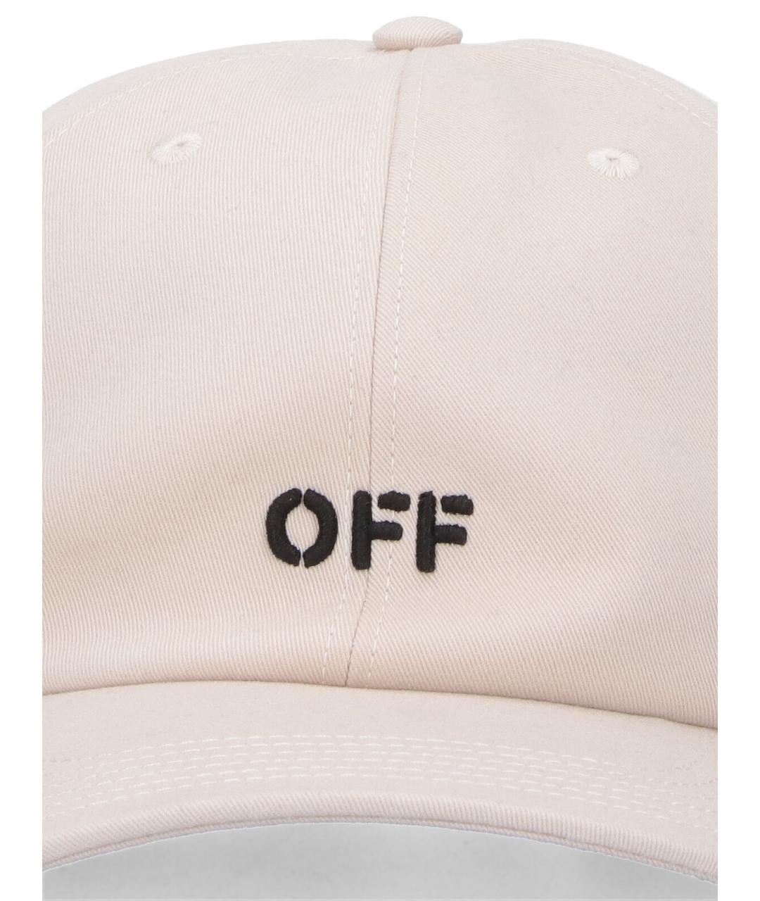 OFF-WHITE Бежевая синтетическая кепка/бейсболка, фото 3