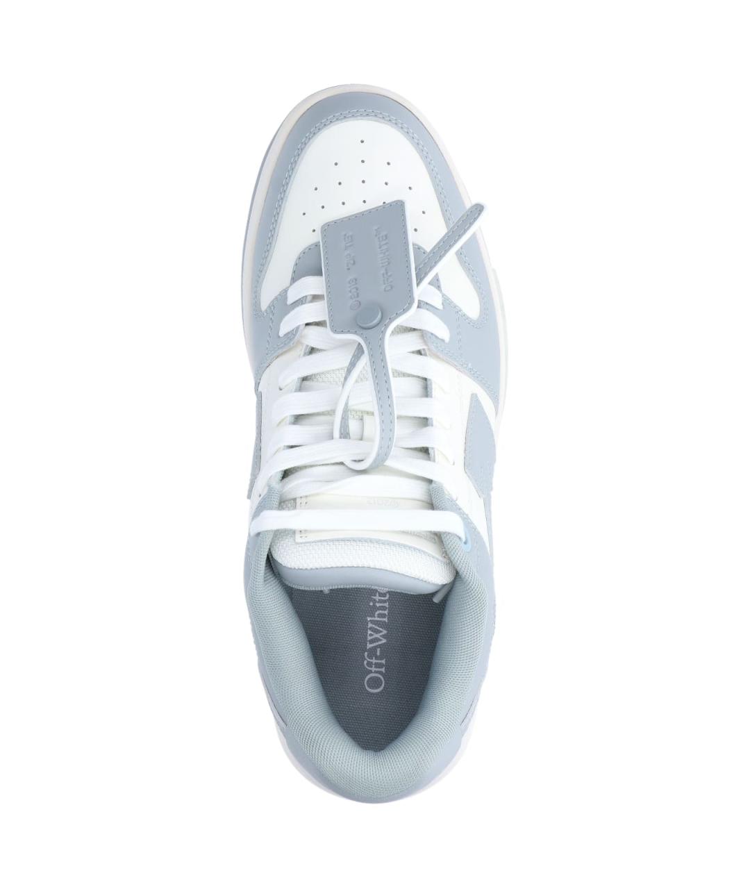 OFF-WHITE Голубые кожаные низкие кроссовки / кеды, фото 5
