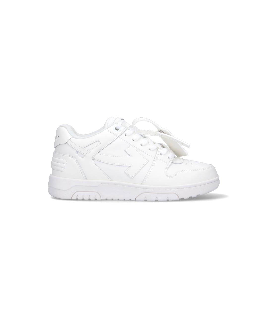 OFF-WHITE Белые кожаные низкие кроссовки / кеды, фото 1