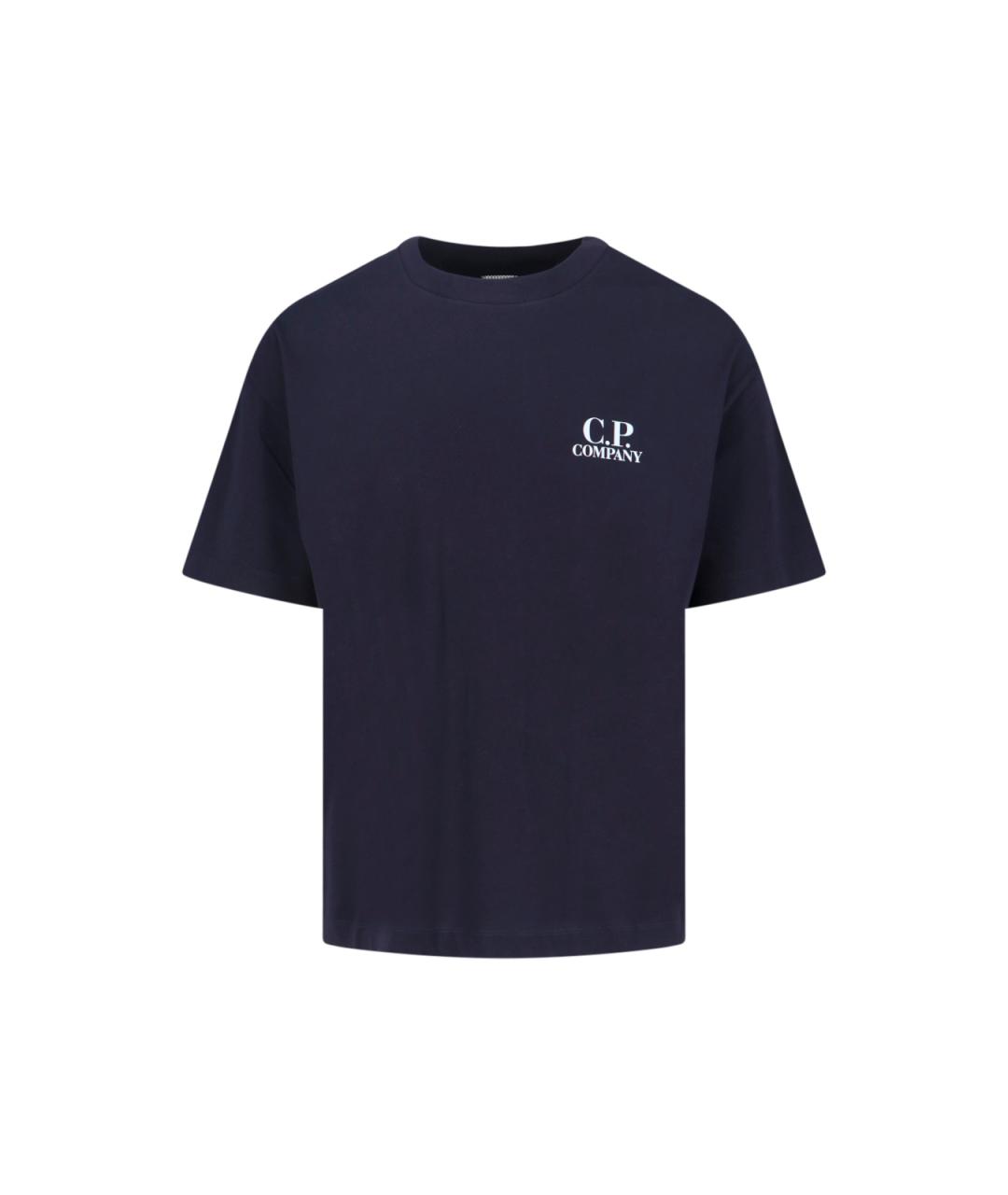 CP COMPANY Синяя хлопковая футболка, фото 1