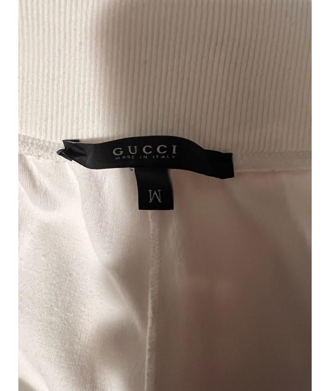GUCCI Белые хлопковые повседневные брюки, фото 3