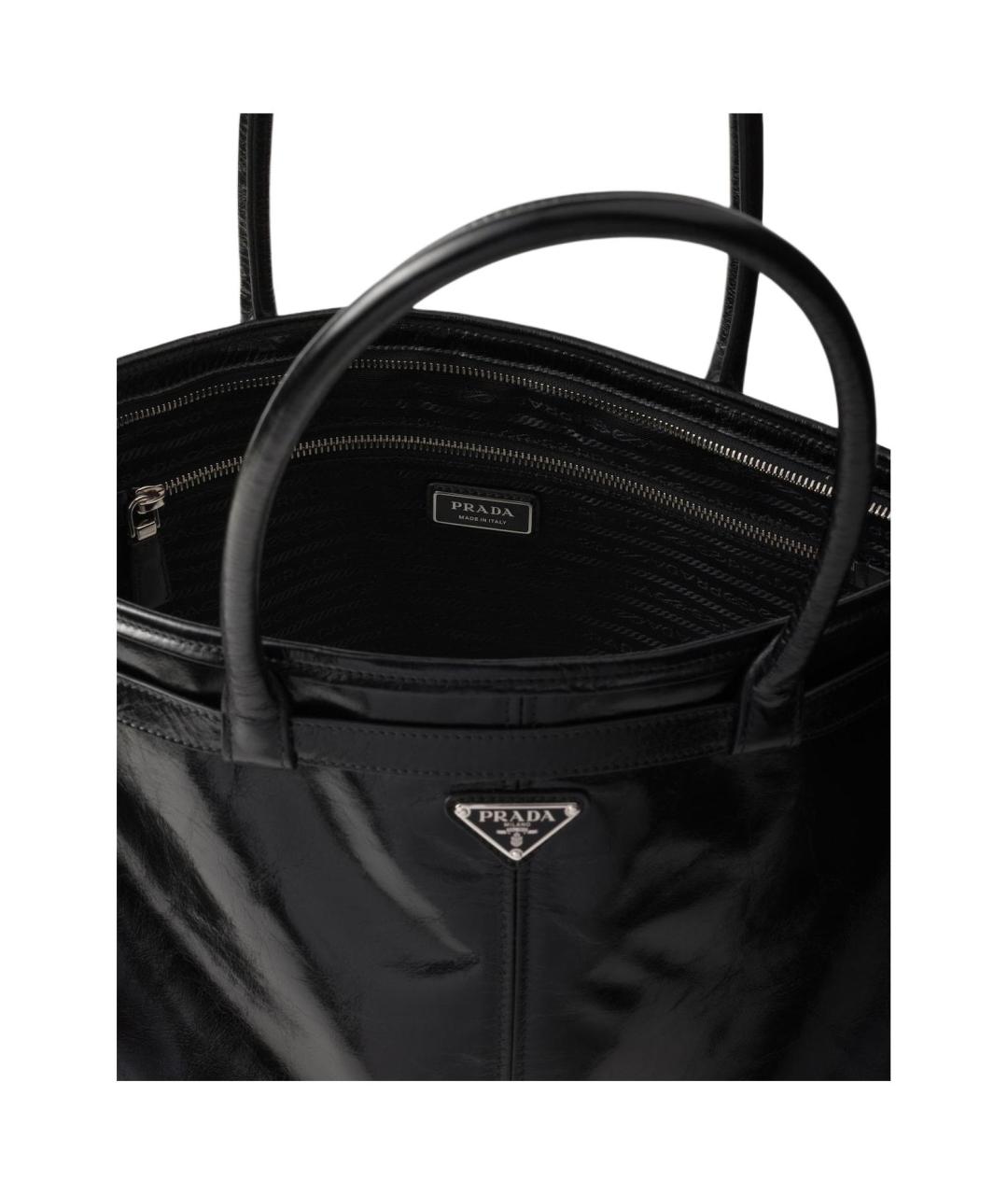 PRADA Черная кожаная барсетка, фото 4