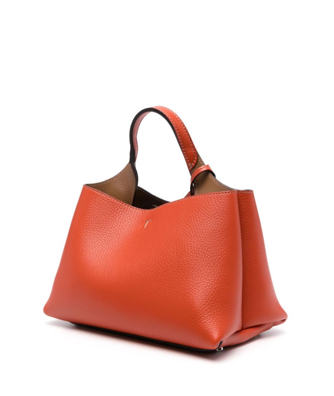 TOD'S Оранжевая кожаная сумка тоут, фото 2