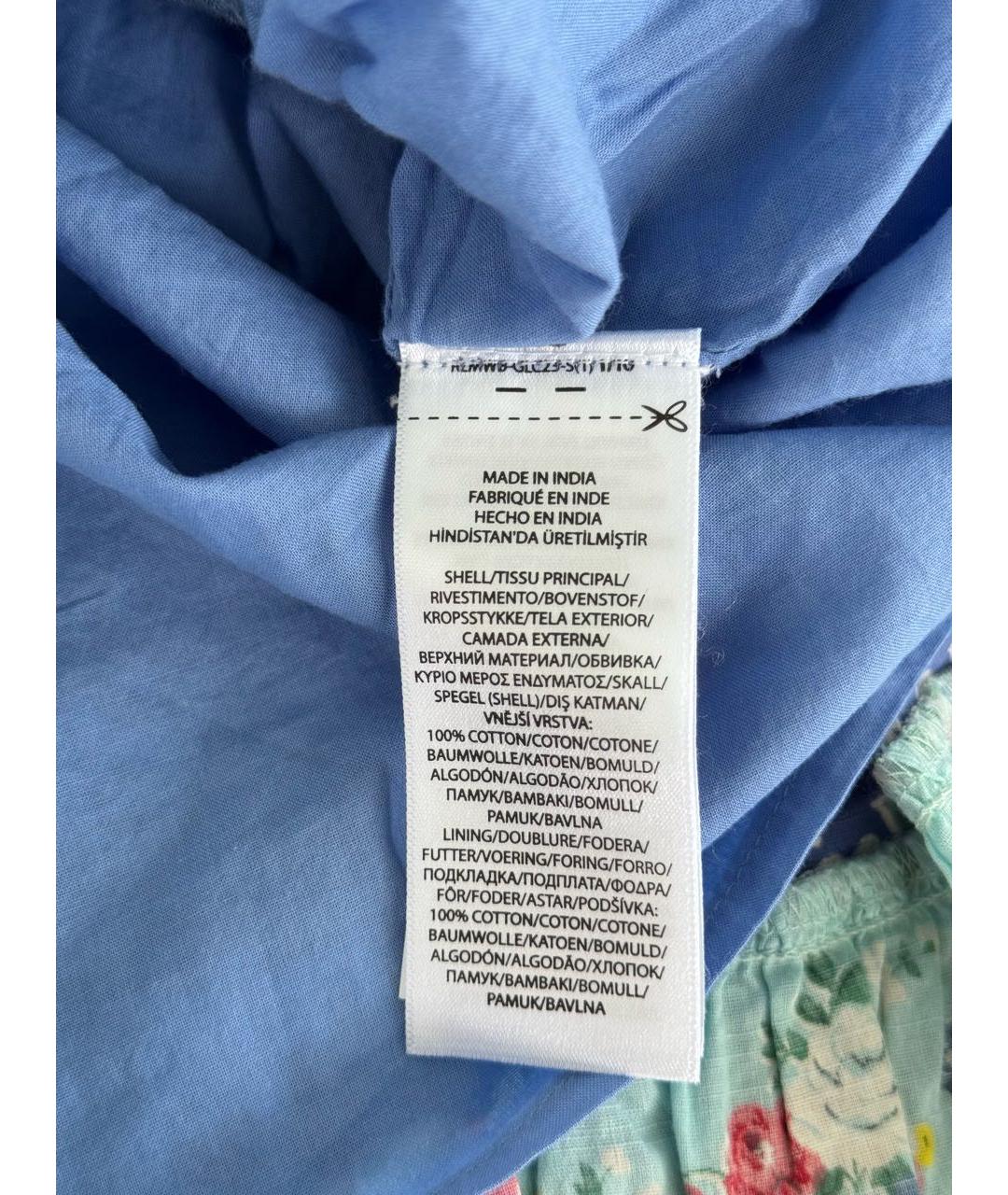 POLO RALPH LAUREN Голубая хлопковая юбка, фото 7