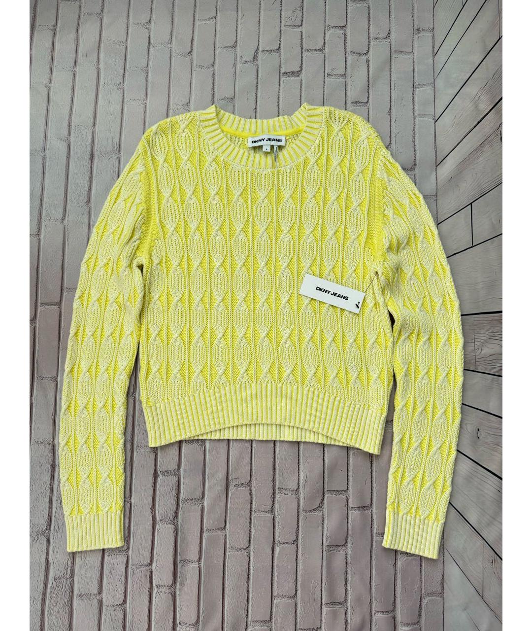 DKNY Желтый хлопковый джемпер / свитер, фото 8