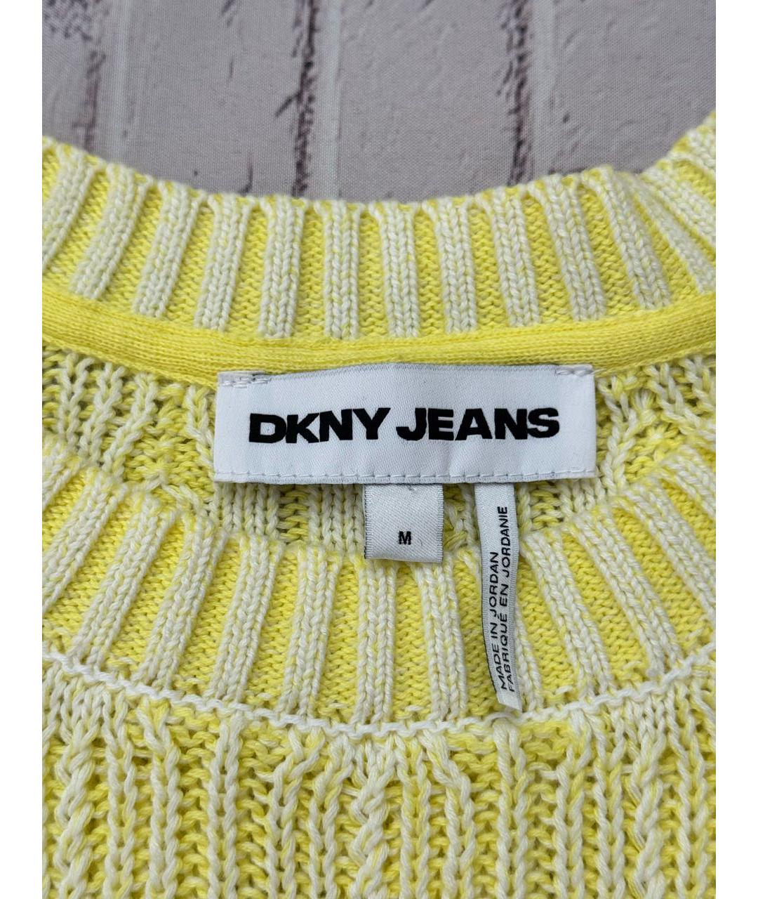 DKNY Желтый хлопковый джемпер / свитер, фото 3