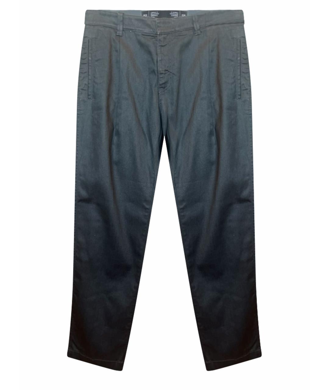 ARMANI COLLEZIONI Антрацитовые хлопковые повседневные брюки, фото 1