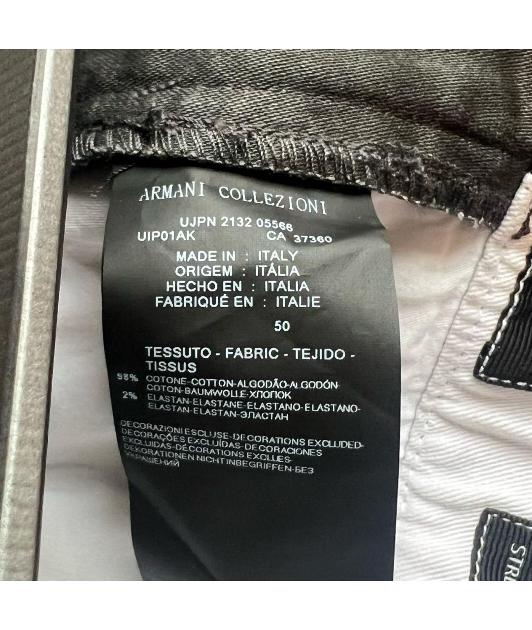 ARMANI COLLEZIONI Антрацитовые хлопковые повседневные брюки, фото 4
