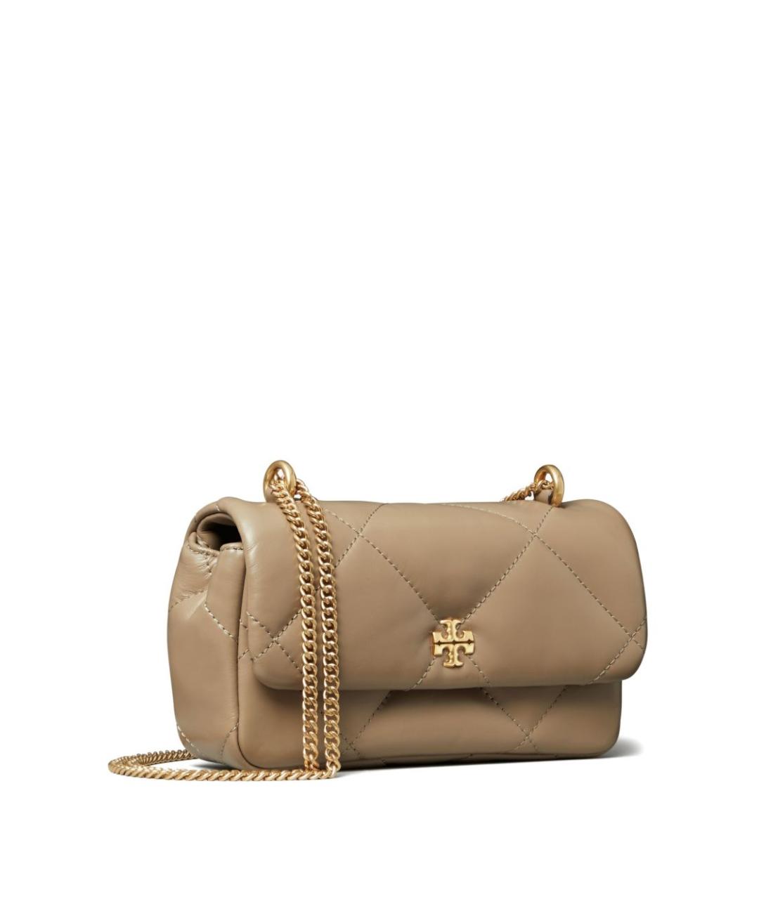 TORY BURCH Бежевая кожаная сумка через плечо, фото 2