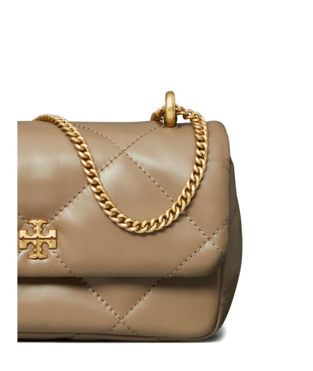 TORY BURCH Бежевая кожаная сумка через плечо, фото 4