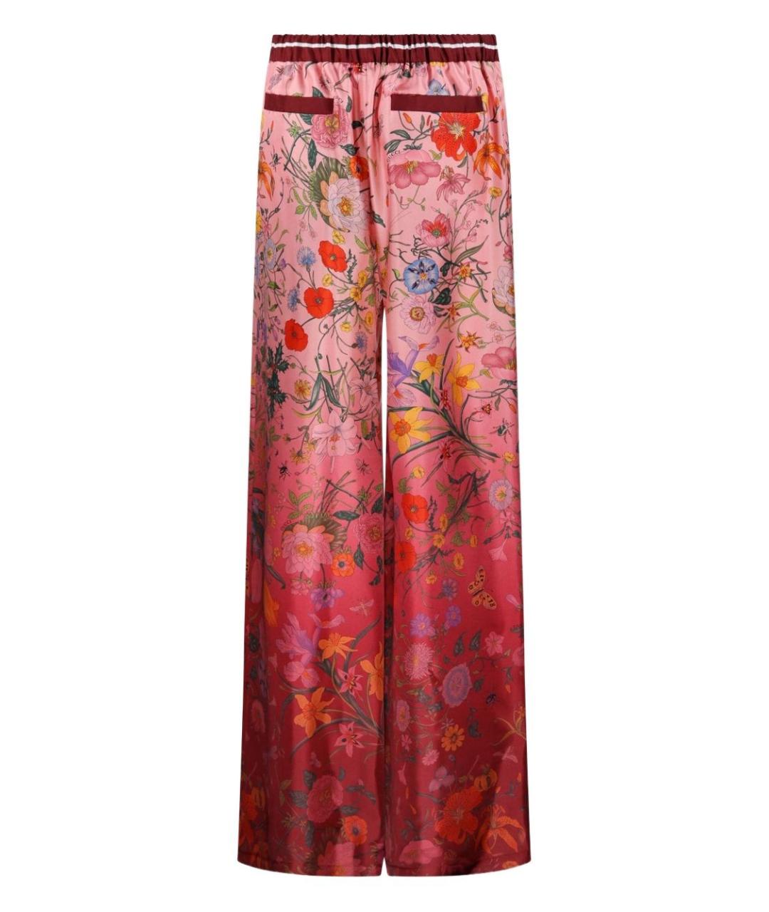 GUCCI Мульти шелковые брюки широкие, фото 2