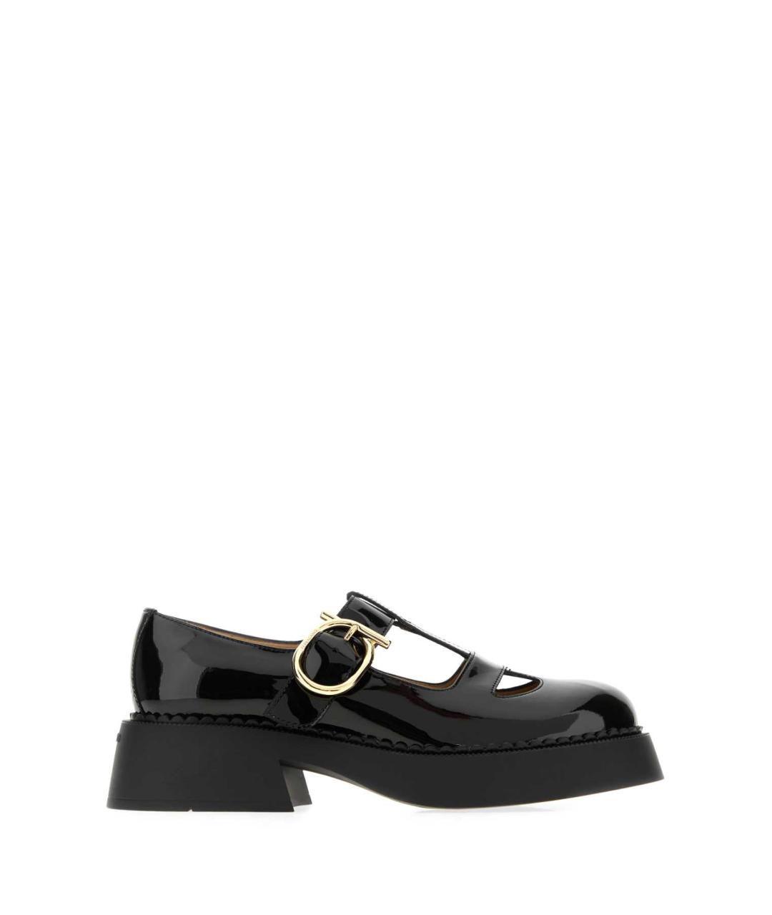 FERRAGAMO Черные кожаные балетки, фото 1