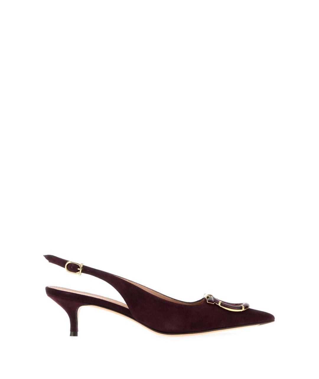 FERRAGAMO Бордовые замшевые туфли, фото 1