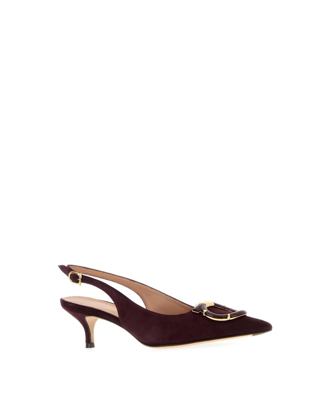 FERRAGAMO Бордовые замшевые туфли, фото 2
