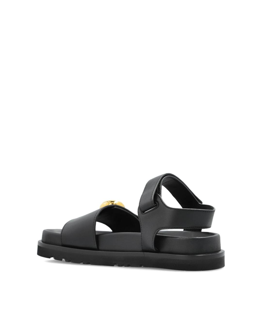 LOEWE Черные кожаные босоножки, фото 3