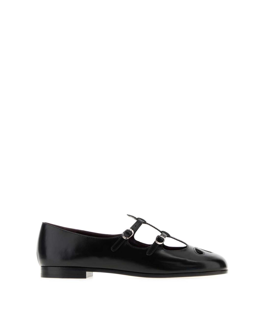 TORY BURCH Черные кожаные балетки, фото 1