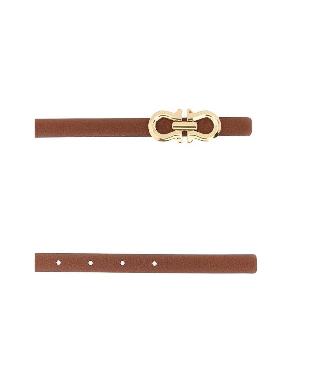 FERRAGAMO Бежевый кожаный ремень, фото 2