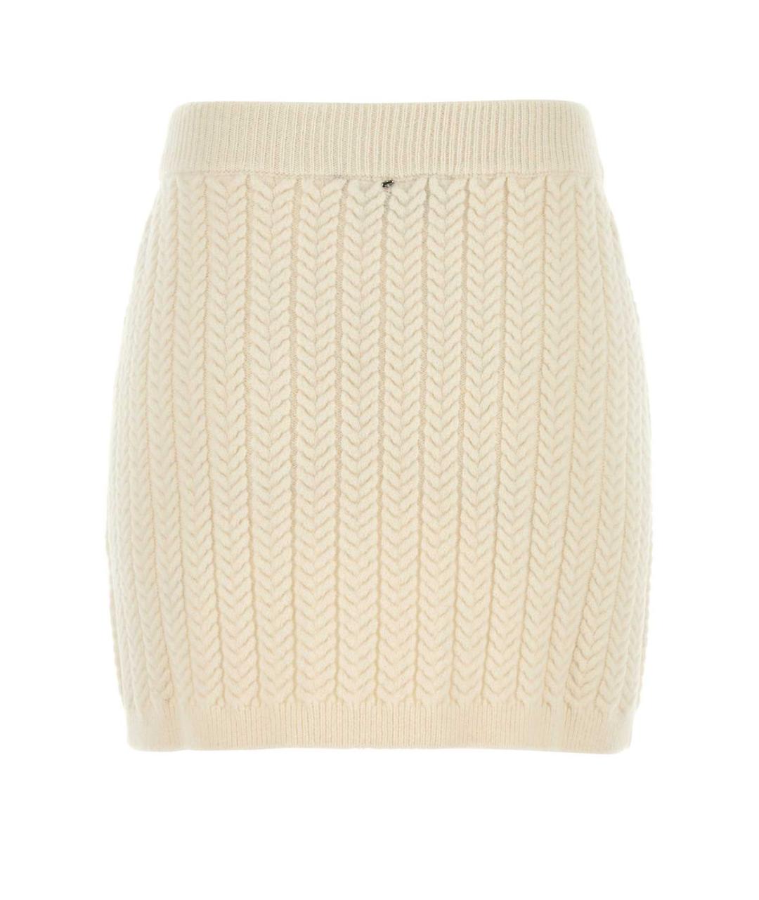 SPORTMAX Голубая шерстяная юбка мини, фото 2