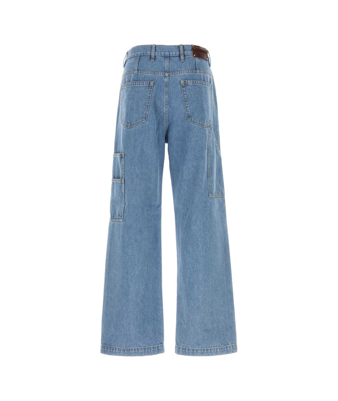 DRIES VAN NOTEN Синие хлопковые прямые джинсы, фото 2