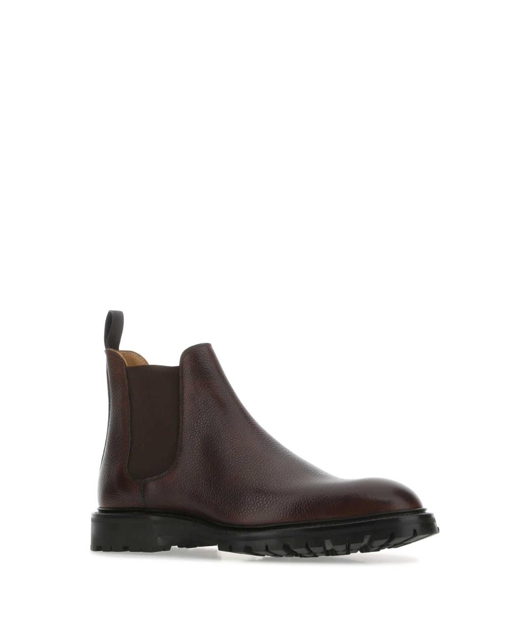 CROCKETT&JONES Коричневые кожаные высокие ботинки, фото 2