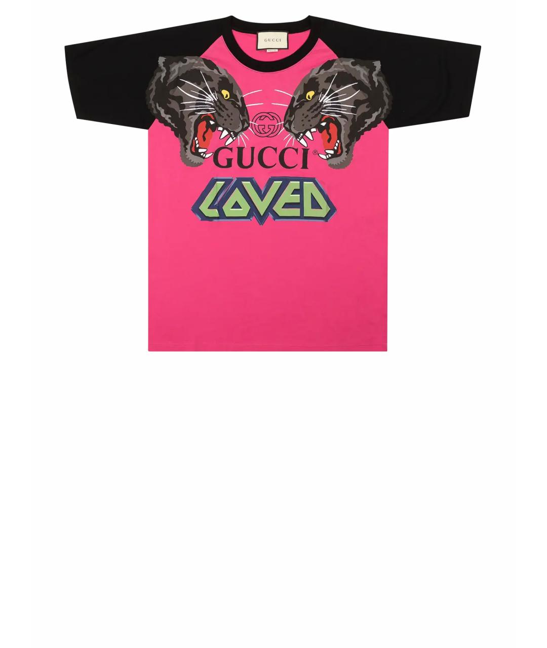 GUCCI Розовая хлопковая футболка, фото 1