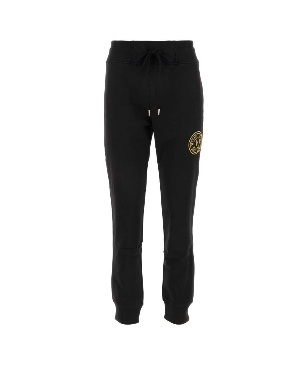 VERSACE JEANS COUTURE Черные хлопковые прямые брюки, фото 1