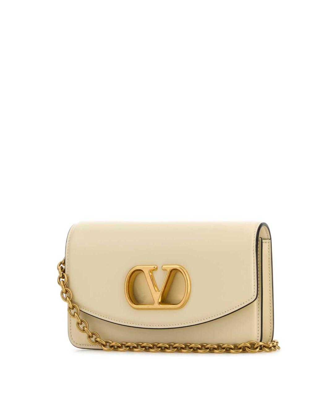 VALENTINO Бежевая кожаная сумка через плечо, фото 2