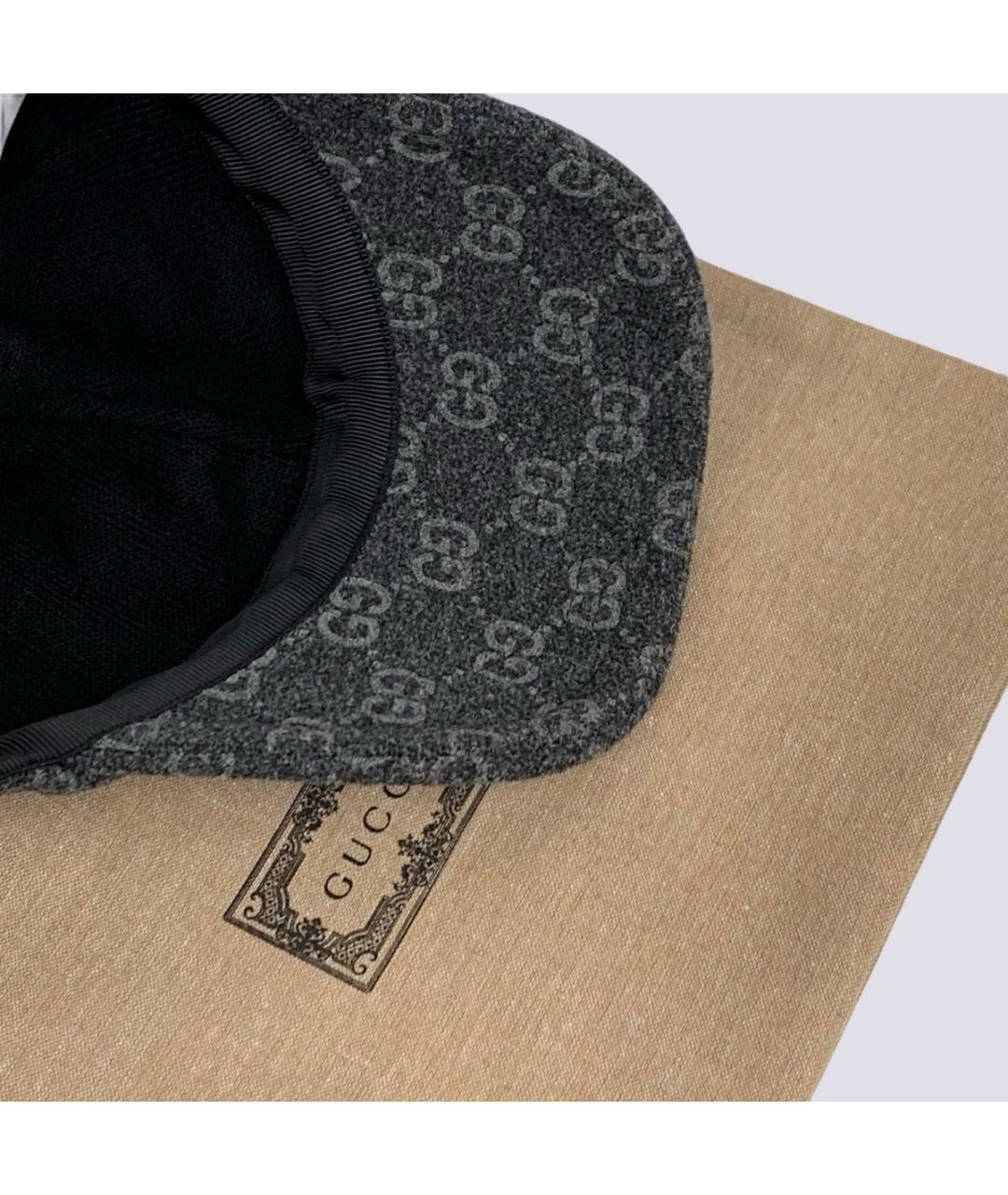 GUCCI Антрацитовая шерстяная кепка/бейсболка, фото 5