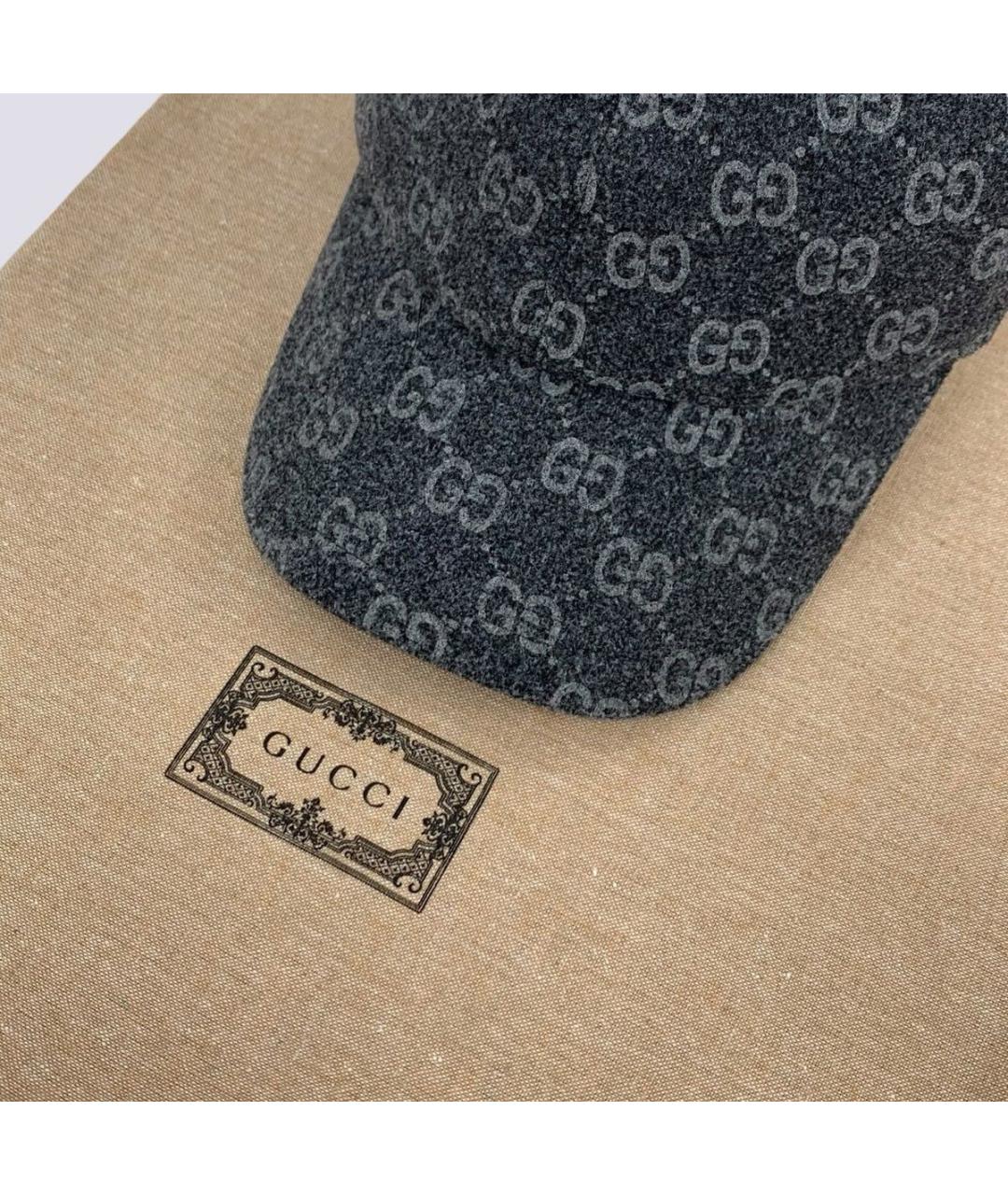 GUCCI Антрацитовая шерстяная кепка/бейсболка, фото 7