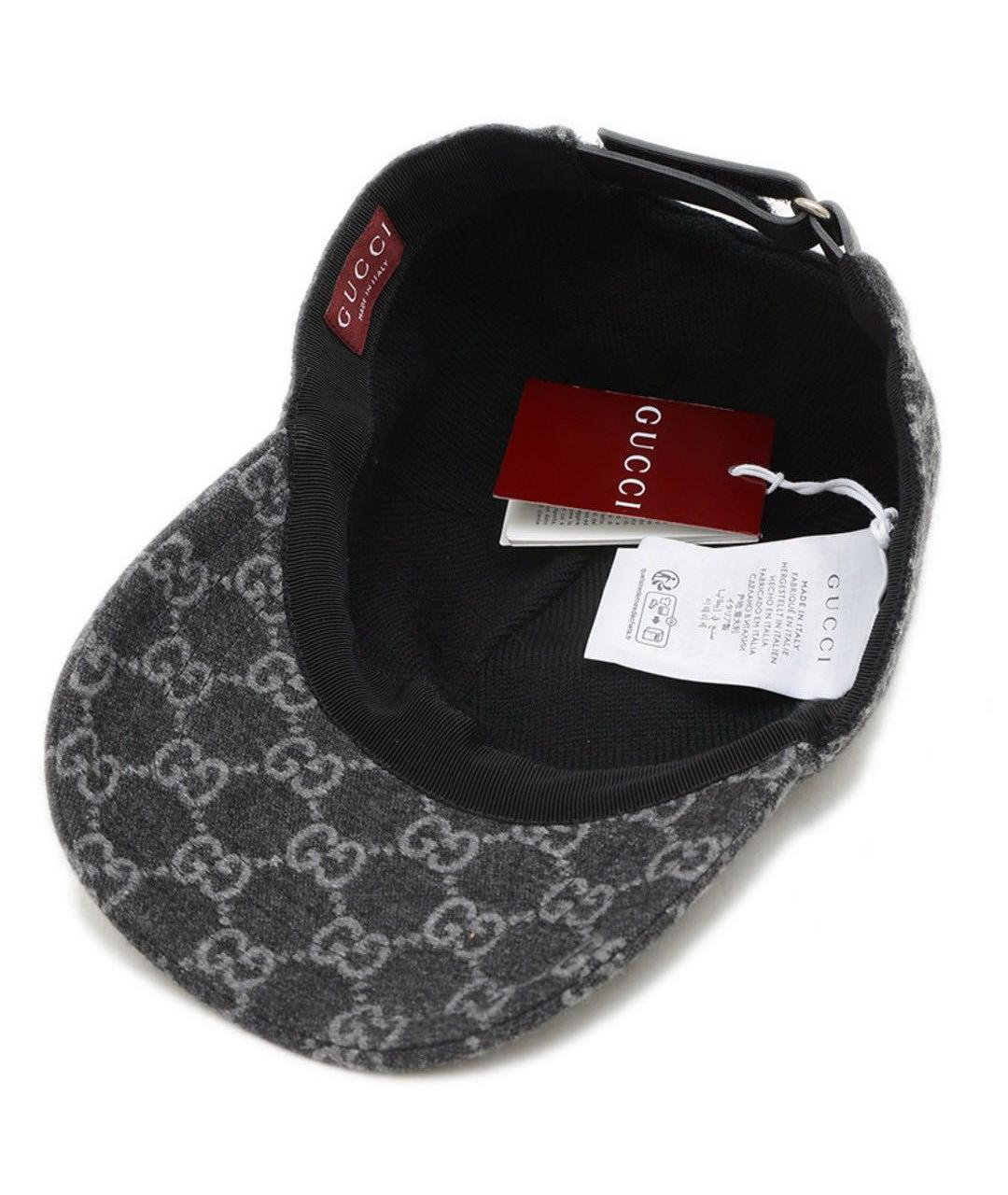 GUCCI Антрацитовая шерстяная кепка/бейсболка, фото 3