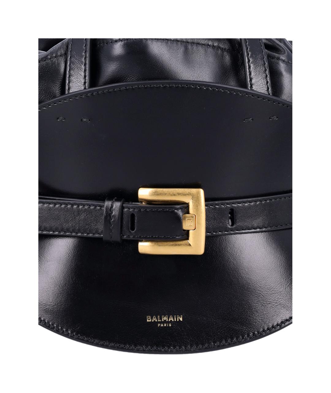BALMAIN Черная кожаная сумка тоут, фото 3