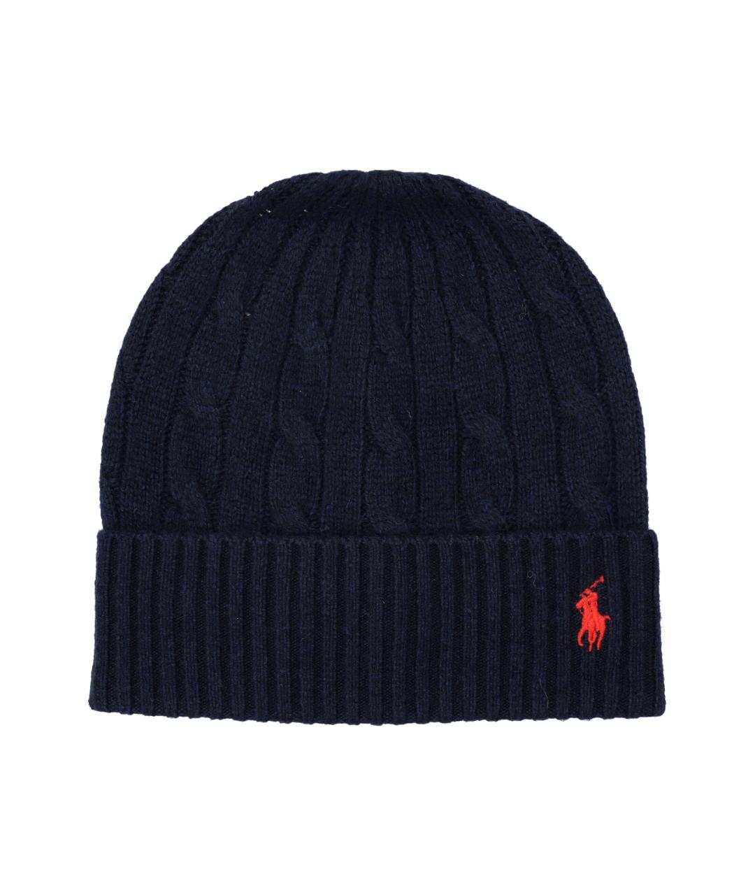 POLO RALPH LAUREN Темно-синяя шерстяная шапка, фото 1