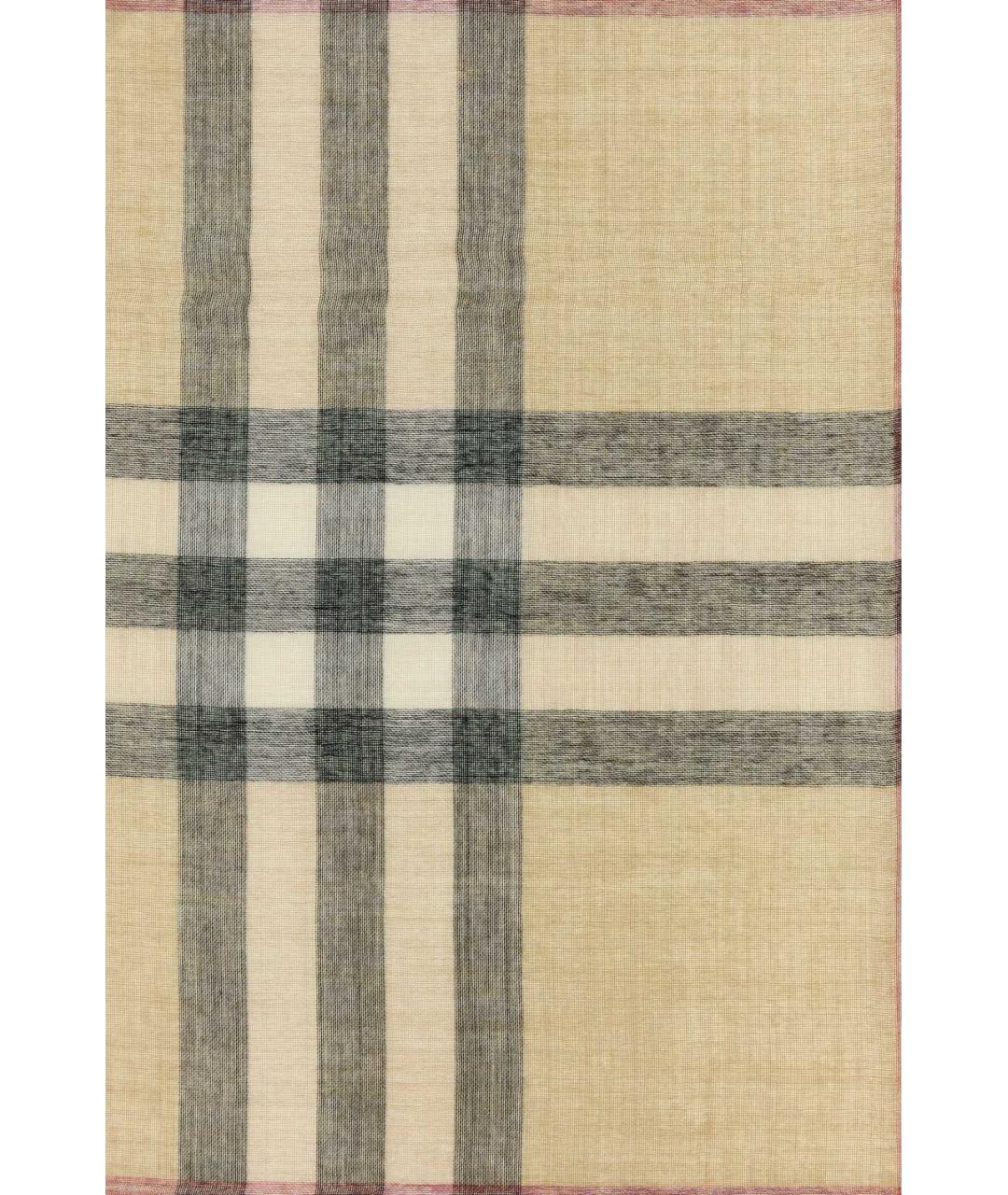 BURBERRY Бежевый шерстяной шарф, фото 3