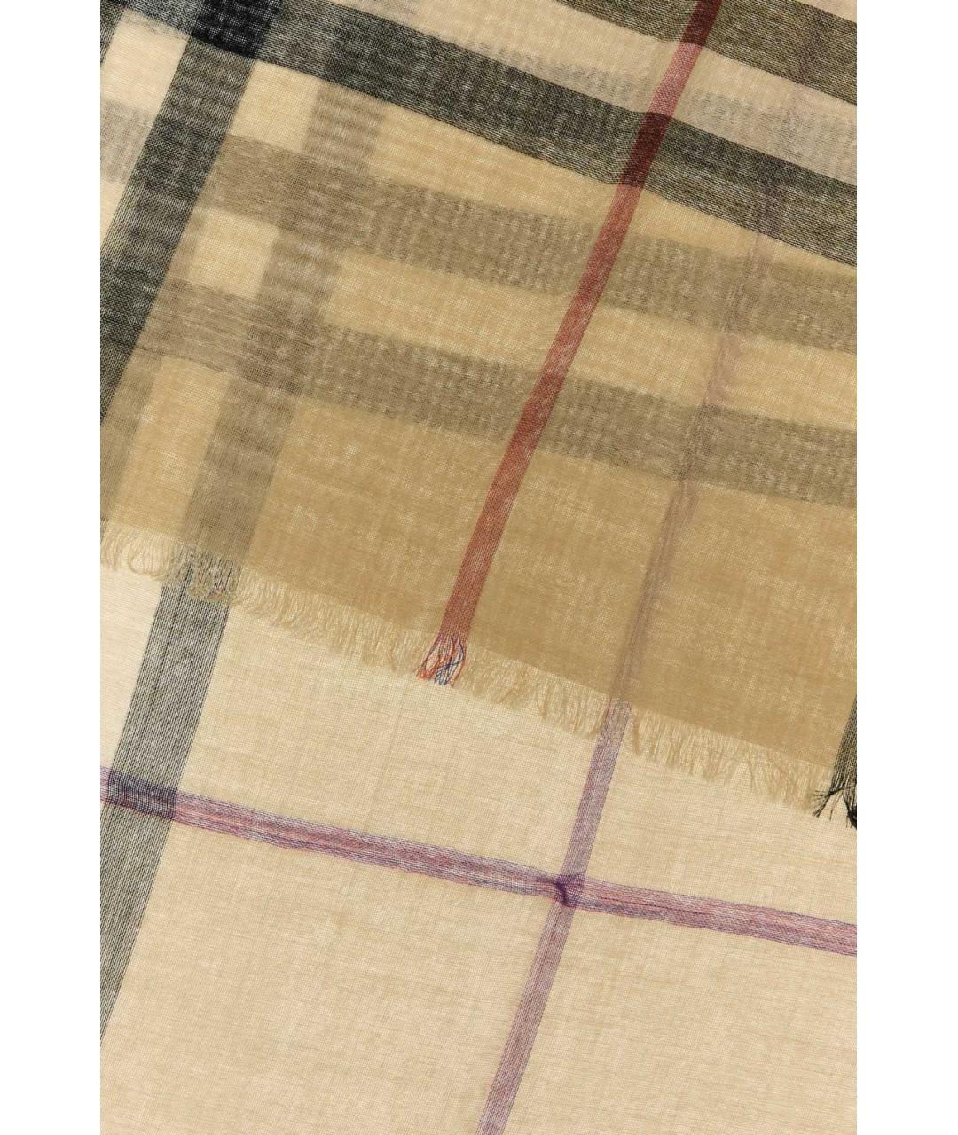 BURBERRY Бежевый шерстяной шарф, фото 2