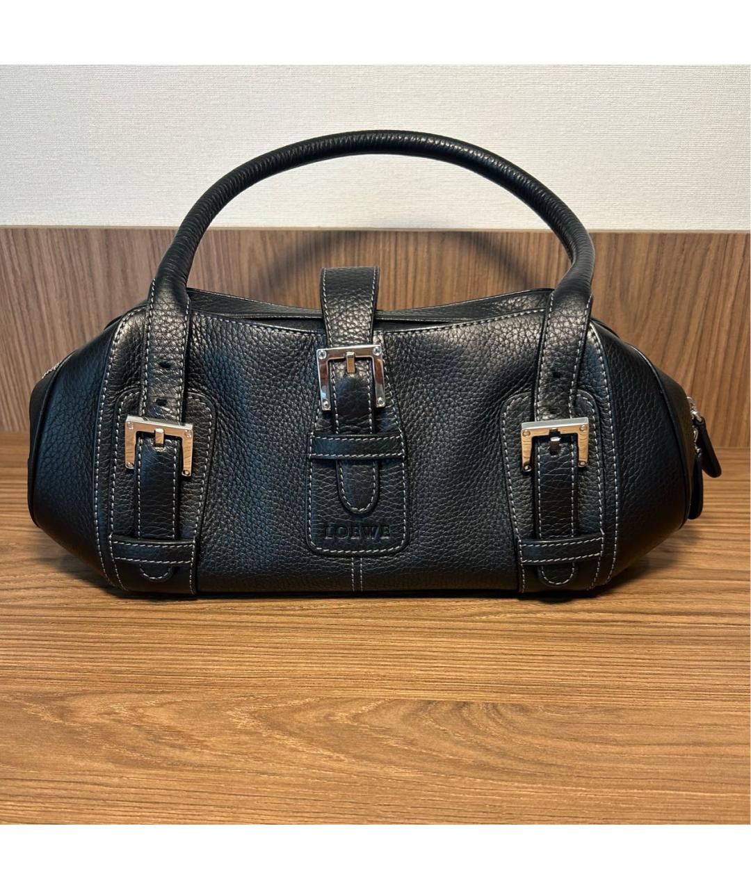 LOEWE Черная кожаная сумка тоут, фото 9