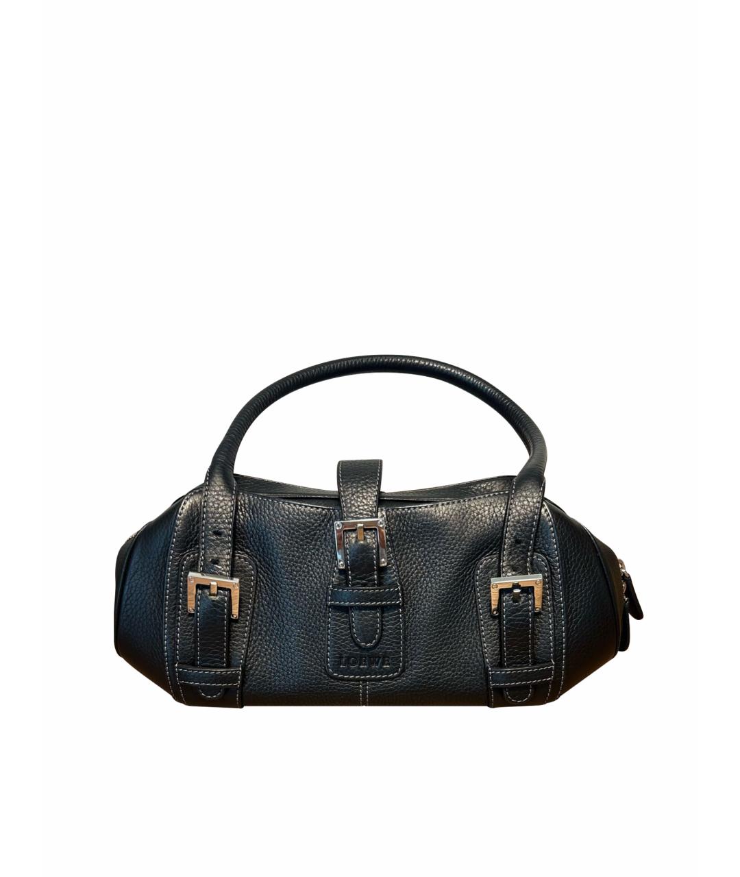 LOEWE Черная кожаная сумка тоут, фото 1