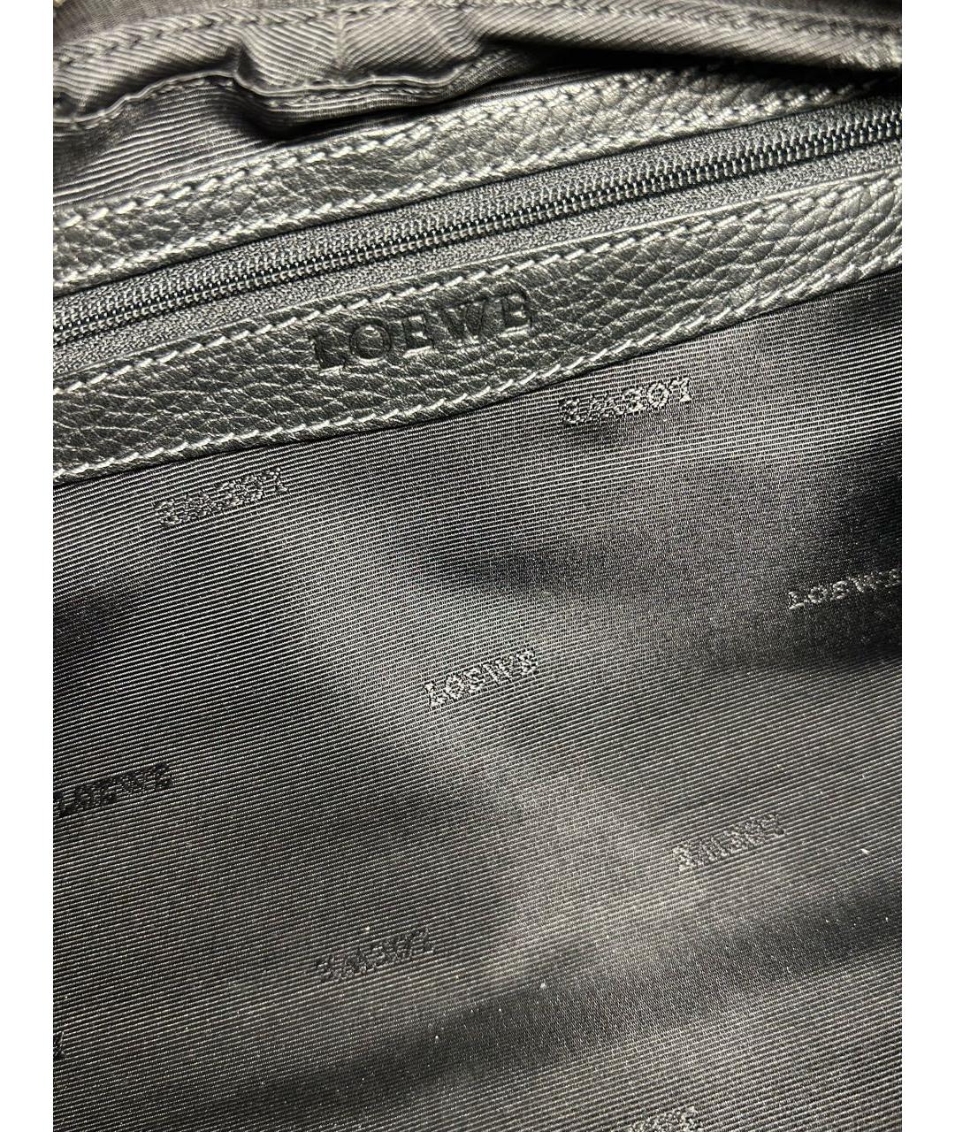 LOEWE Черная кожаная сумка тоут, фото 5