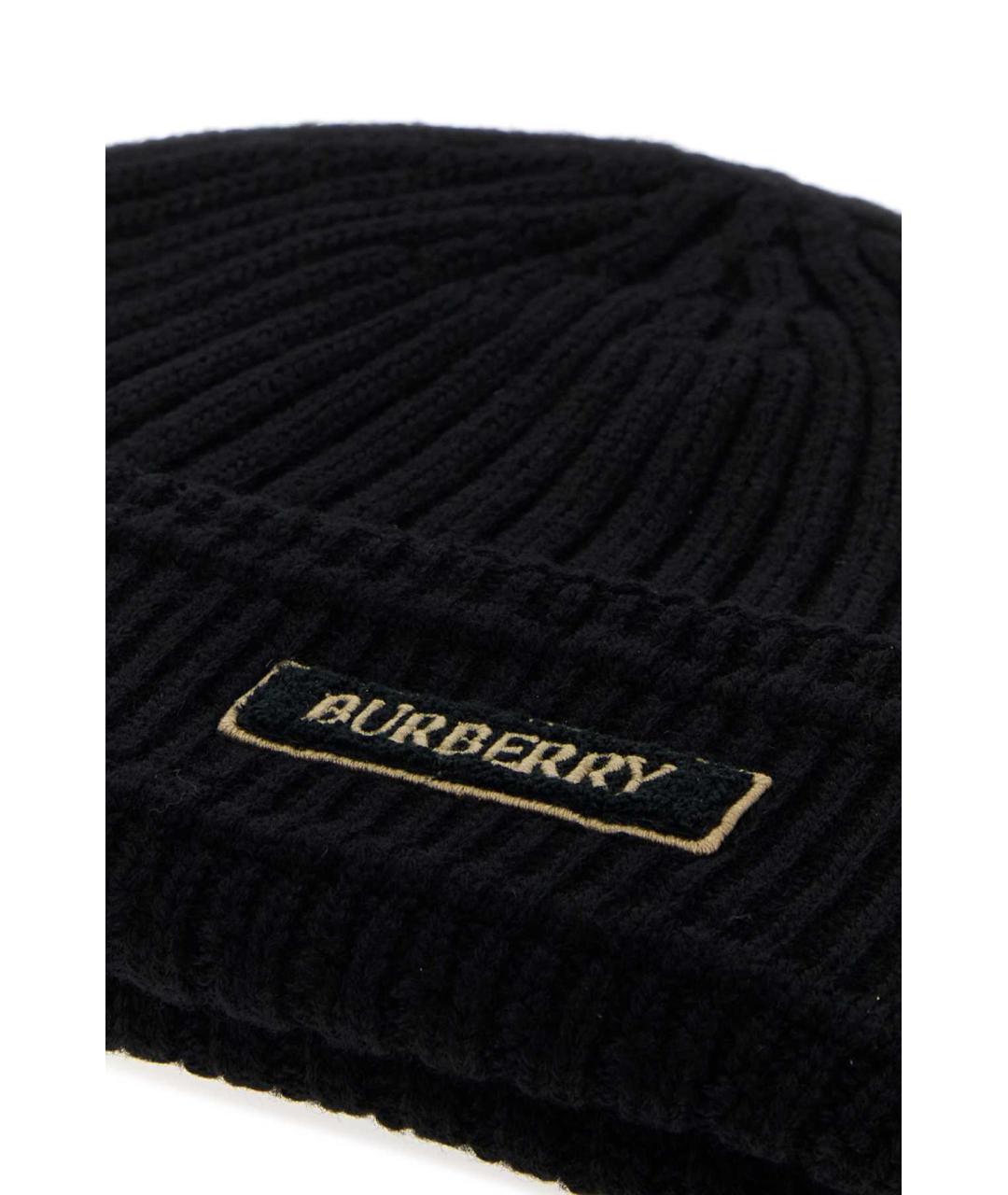 BURBERRY Черная шерстяная шапка, фото 3