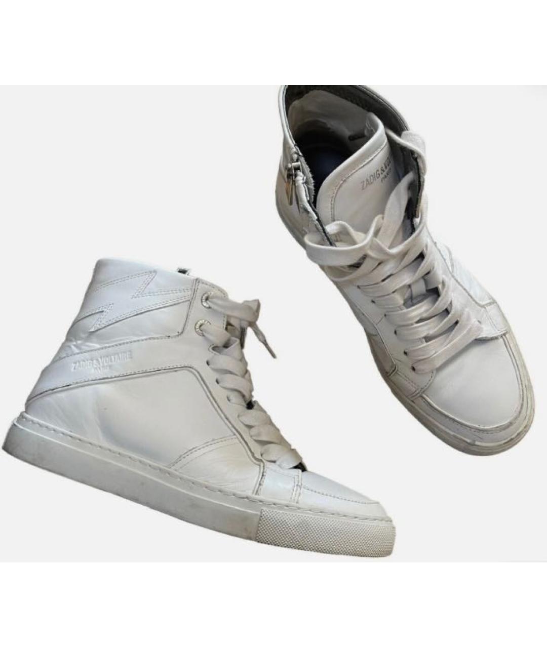 ZADIG & VOLTAIRE Белые кожаные кеды, фото 3