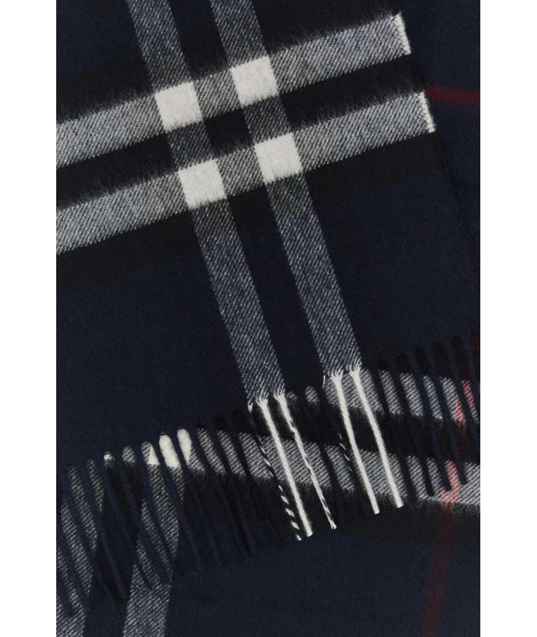 BURBERRY Темно-синий кашемировый шарф, фото 2