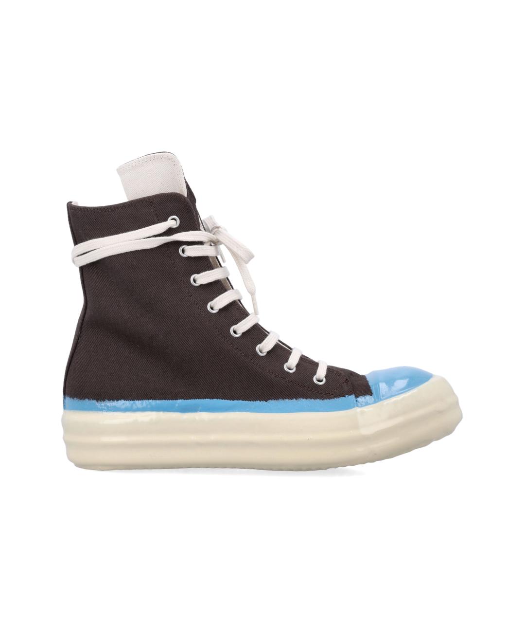 RICK OWENS DRKSHDW Черные текстильные высокие кроссовки / кеды, фото 1