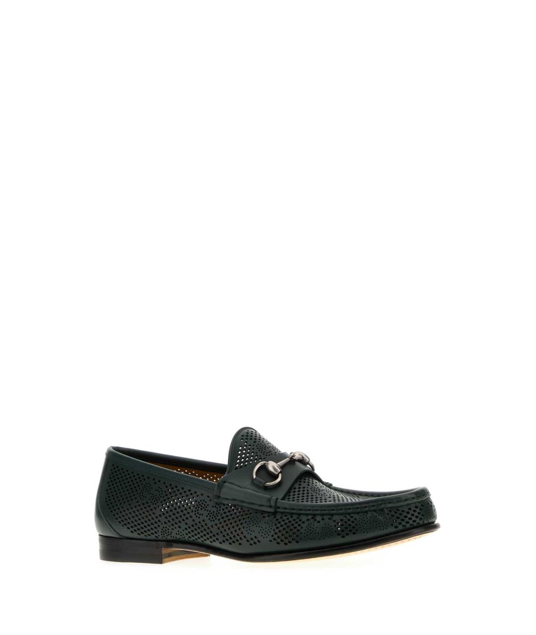 GUCCI Зеленые кожаные лоферы, фото 2